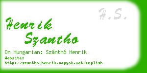 henrik szantho business card