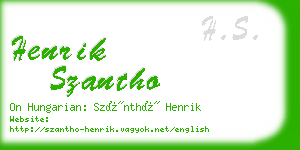 henrik szantho business card